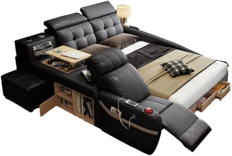 Luxury King Bed with Massage and Storage features