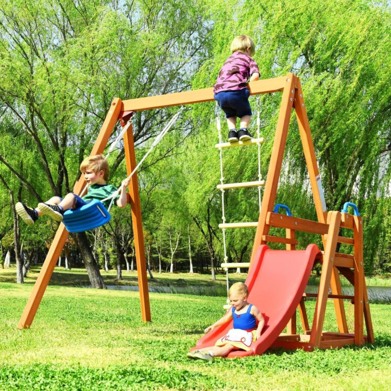 Solid Wood Outdoor Playset