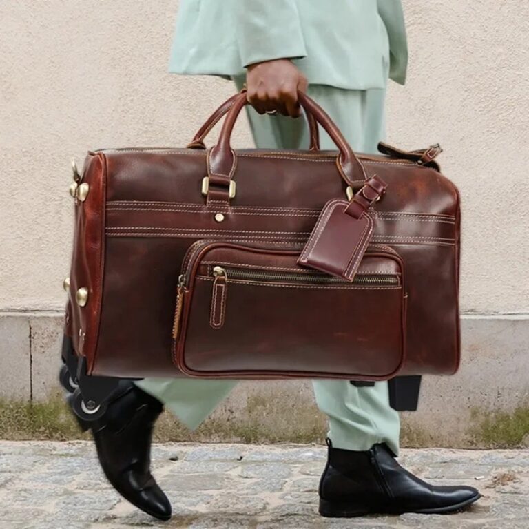 leather travel luggage