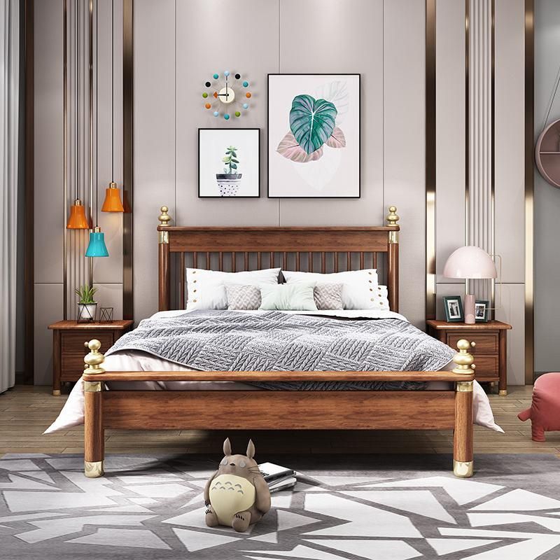 Luxurious Scandinavian Solid Wood Bed with Storage - Bedroom Furniture