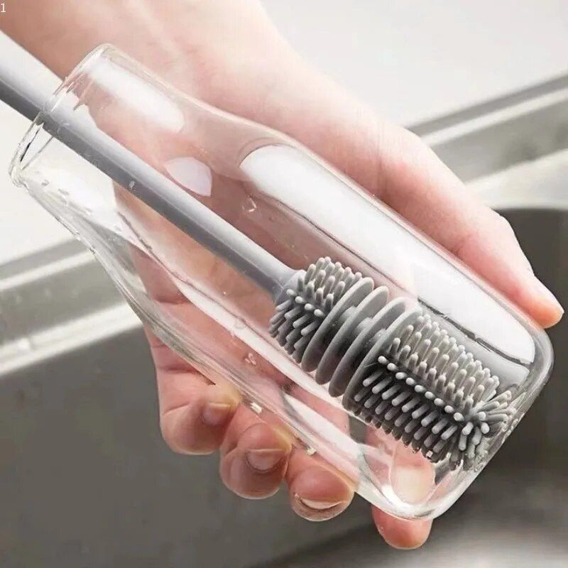 Multi-Purpose Silicone Long Handle Bottle and Cup Brush