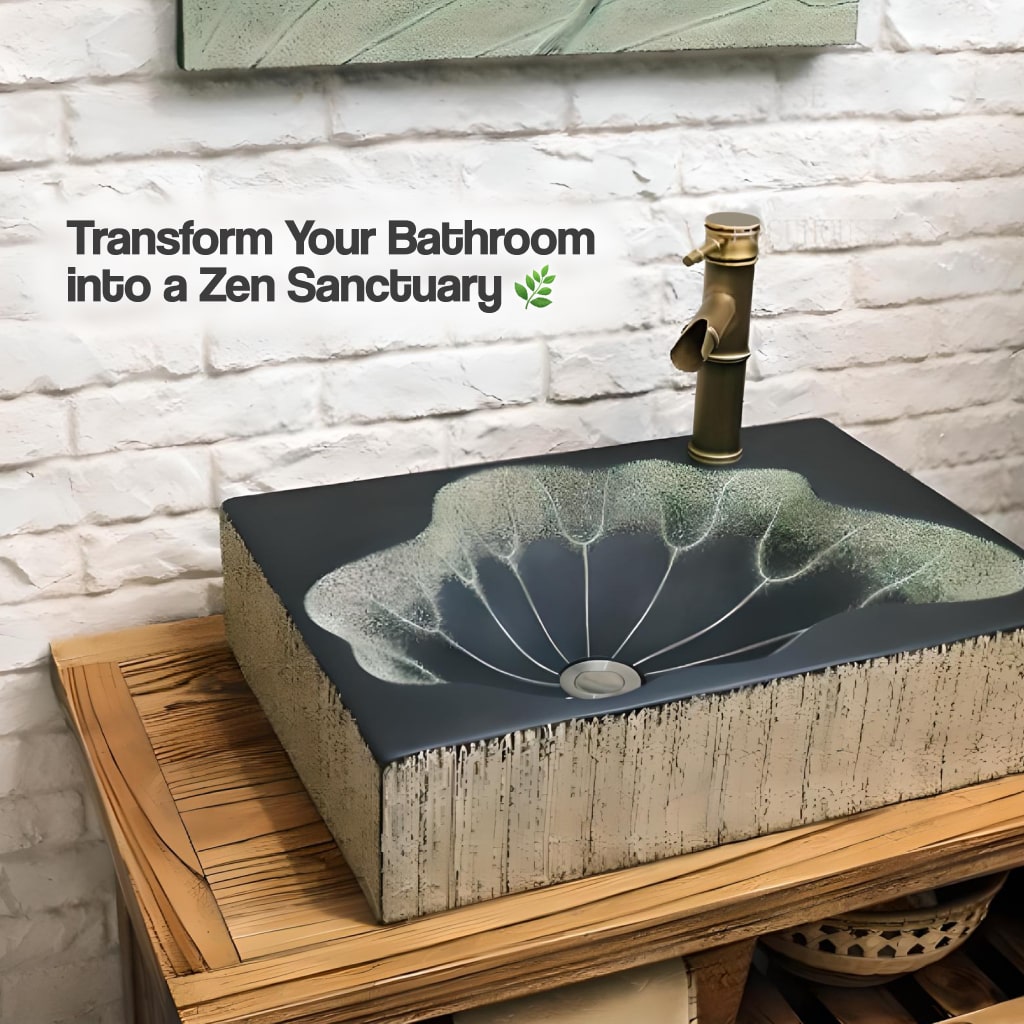 Modern Lotus Leaf Rectangular Resin Washbasin 