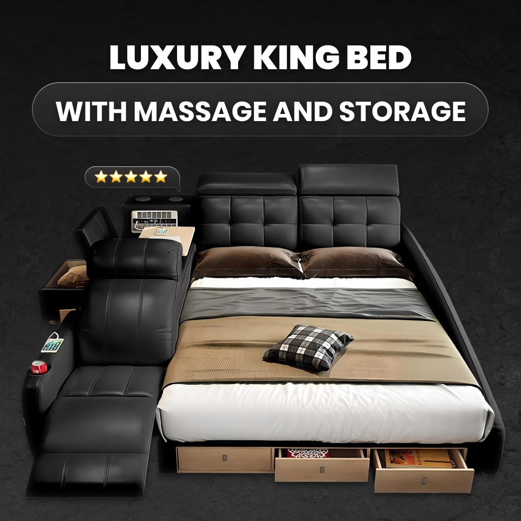 King Bed with Massage and Storage - Bedroom Furniture