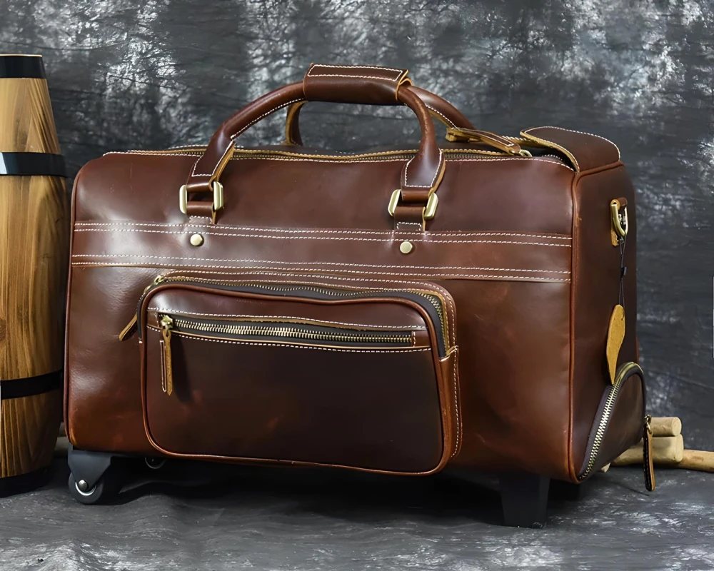 Leather carry-on bags