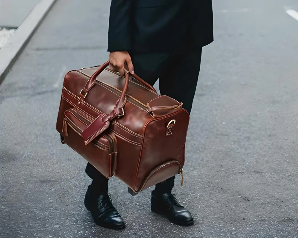 Leather carry-on bags