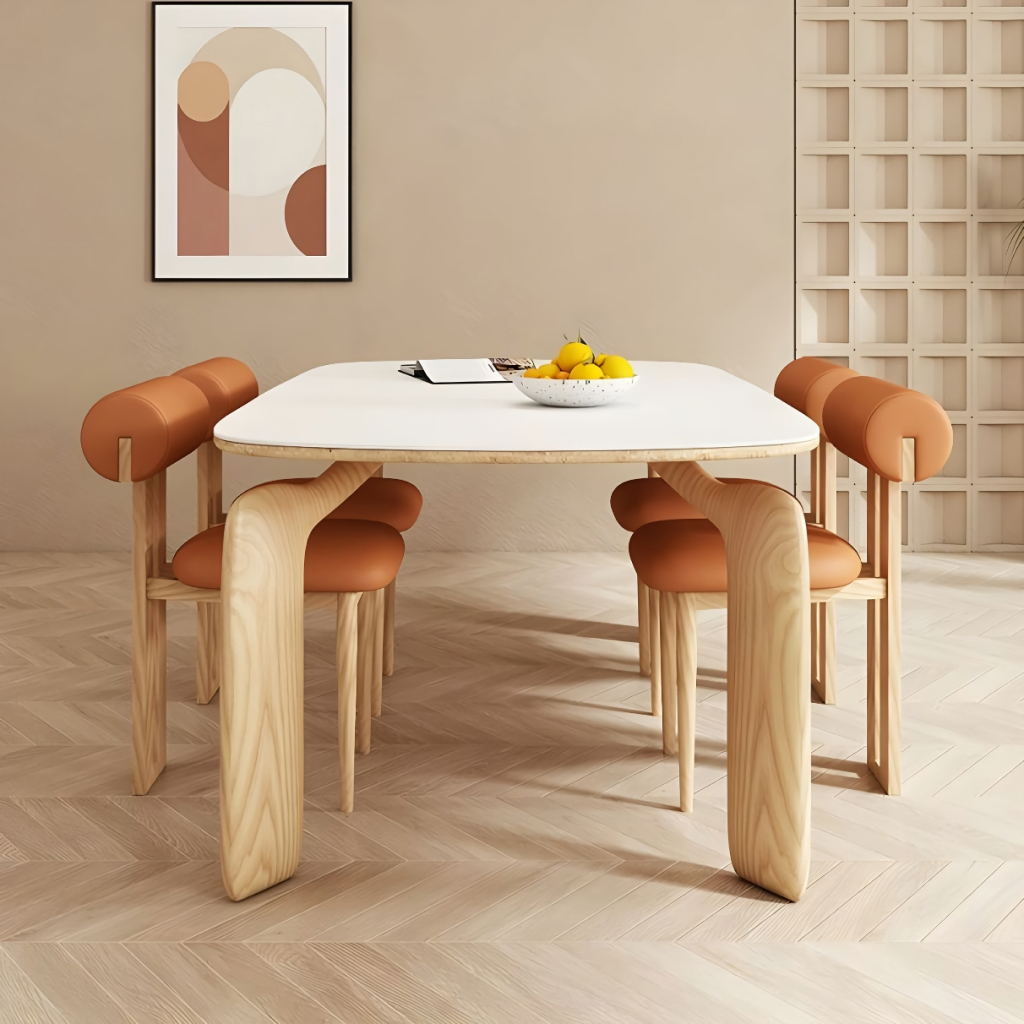 Luxurious Modern Oval Wood Dining Table