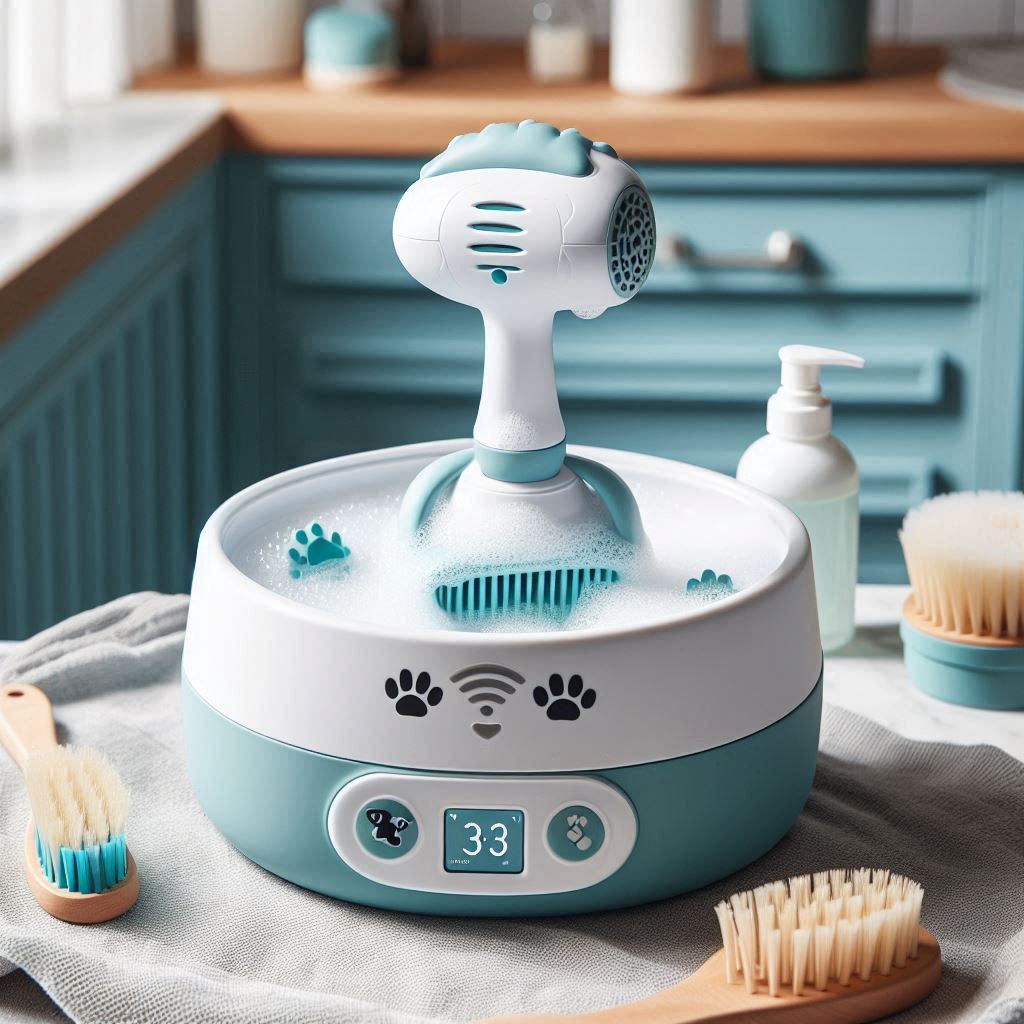 Wireless Auto-Foaming Dog Bath Brush