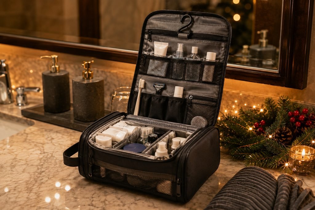 BAGSMART Travel Toiletry Bag for organized couple travel