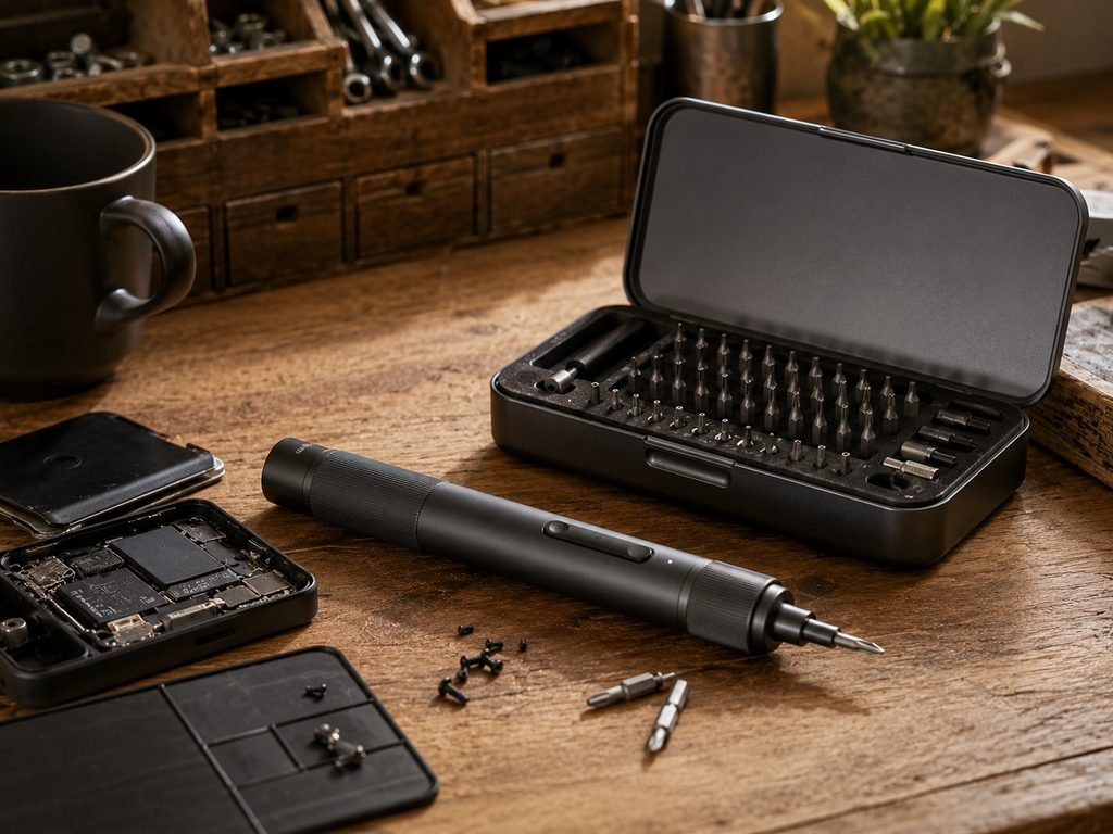 Compact electric precision screwdriver set for a dad who enjoys DIY projects