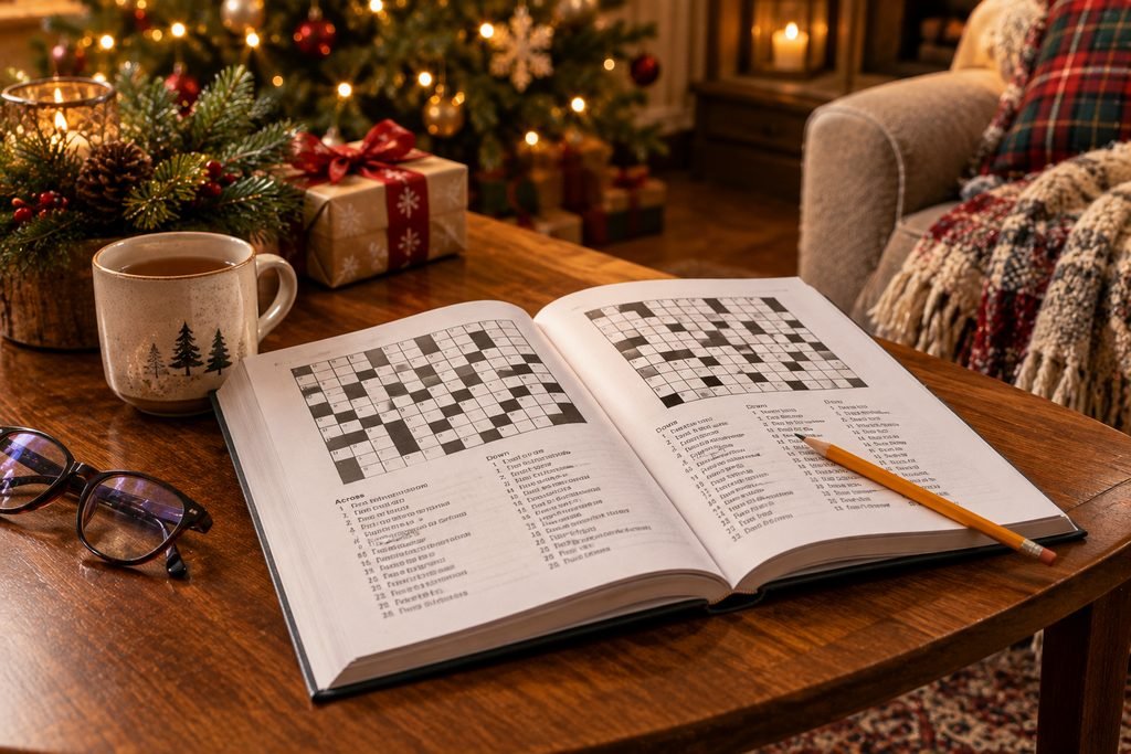 Large-print crossword puzzle book Christmas gift for grandparents
