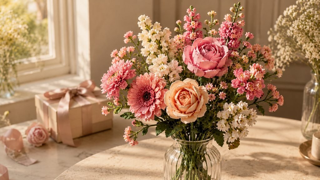 LEGO Botanicals Pretty Pink Flower Bouquet anniversary gift