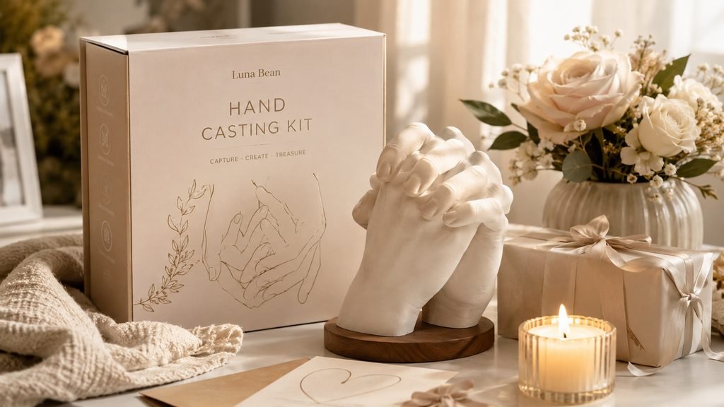 Luna Bean Hand Casting Kit displayed as a romantic anniversary gift for her
