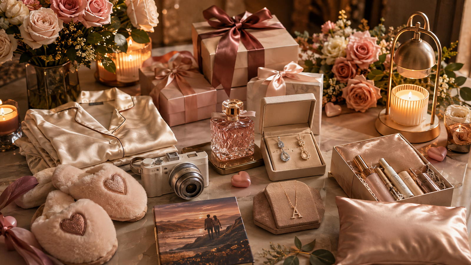 Valentine’s Day gifts for her including jewelry, beauty, cozy and personalized gift ideas