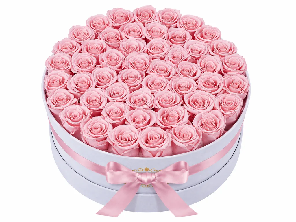 50 piece preserved pink roses in a luxury box gift for Mom