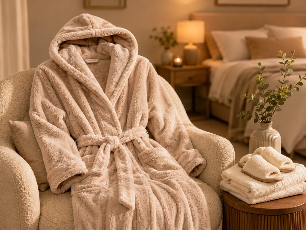 Alexander Del Rossa plush fleece hooded bathrobe gift for her