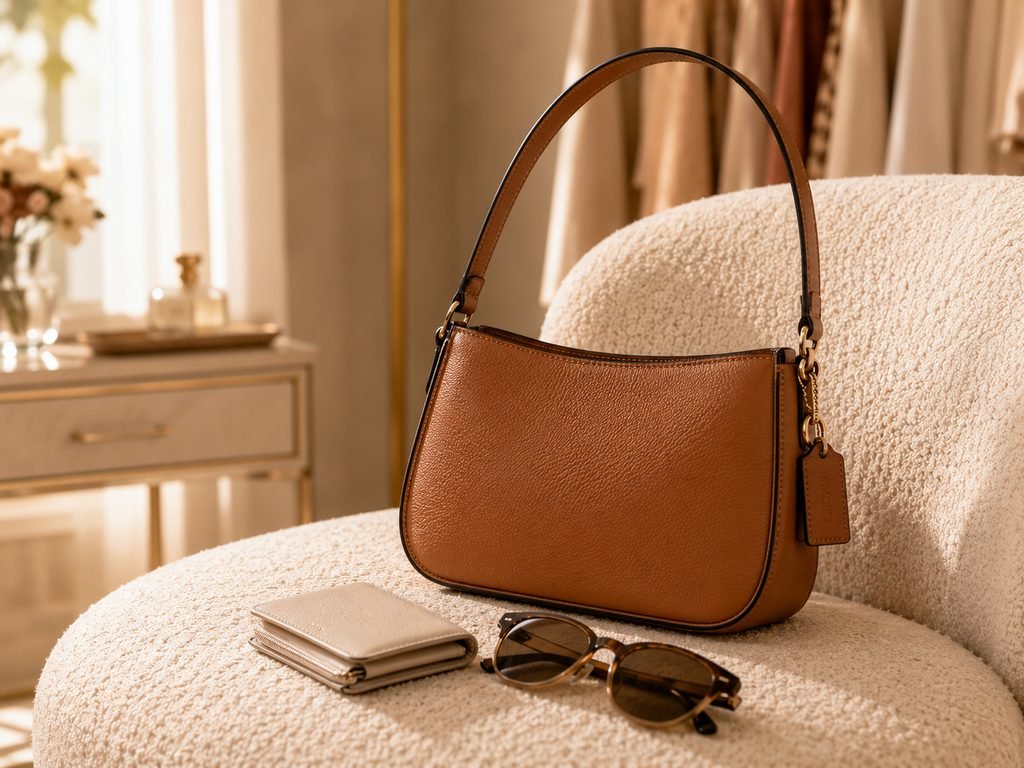 Coach Plaza 18 leather shoulder bag gift for her