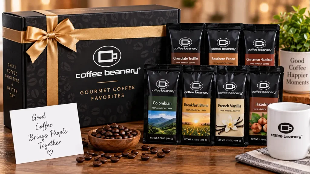Coffee Beanery Gourmet Favorites Gift Basket anniversary gift for Mom and Dad