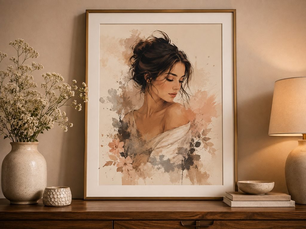 Custom photo portrait art personalized gift for her