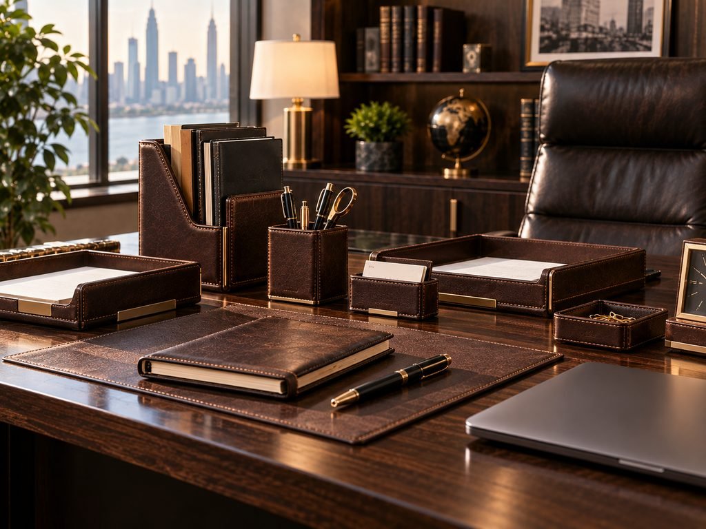 handcrafted premium desk office gift set for him