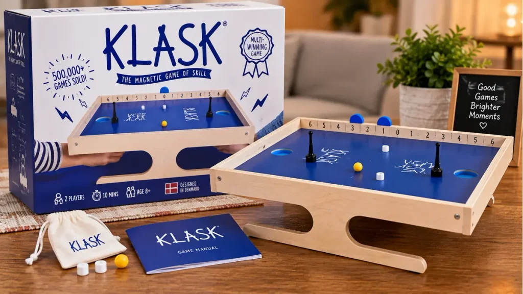 KLASK magnetic game as an anniversary gift for Mom and Dad