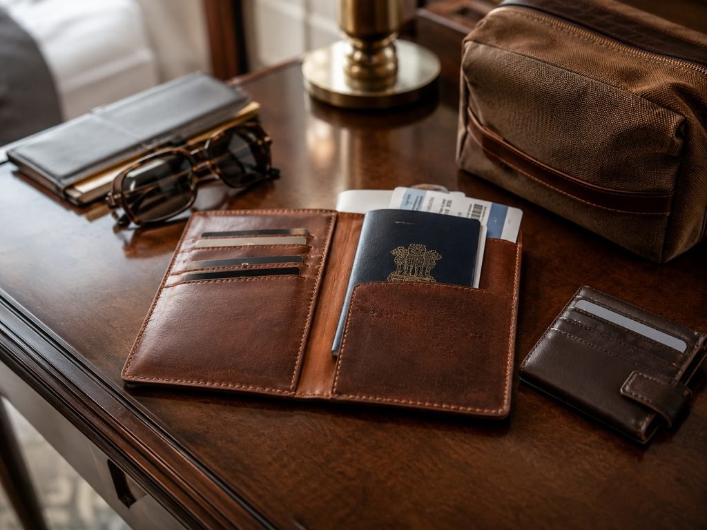 leather passport holder travel gift for him