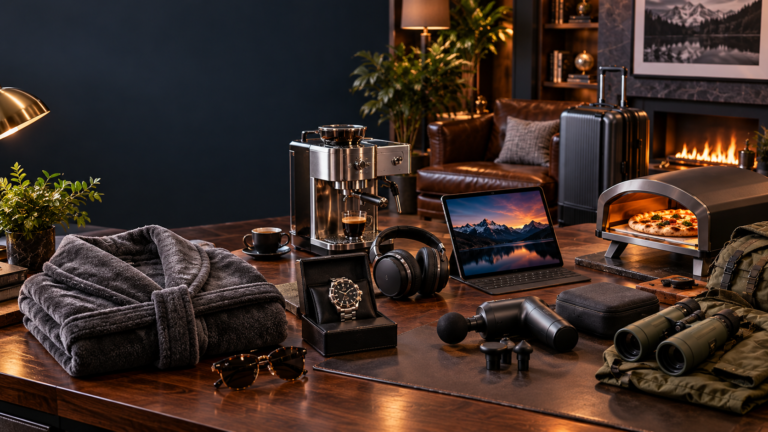 Luxury gifts for him $200+ arranged in a sophisticated premium setting