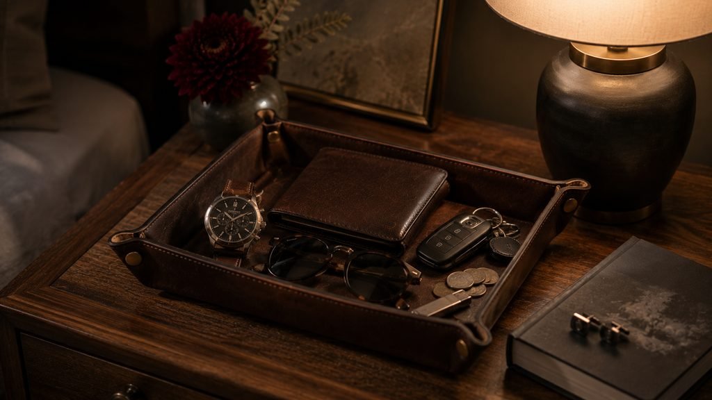 Main Street Forge leather valet tray unique gift for him