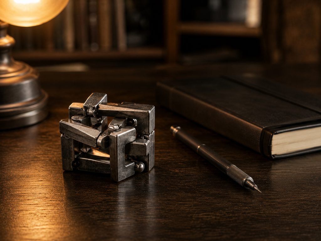 Metal brain teaser puzzle as a fun gift for men under $25