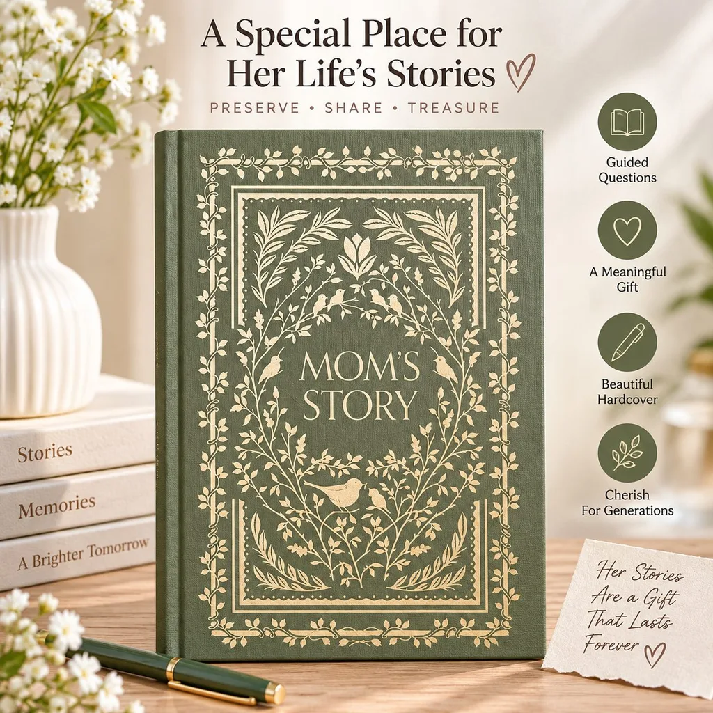 Mom's Story memory and keepsake journal as a meaningful gift under $25