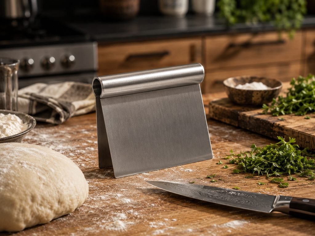 OXO stainless steel scraper and chopper gift for men who cook