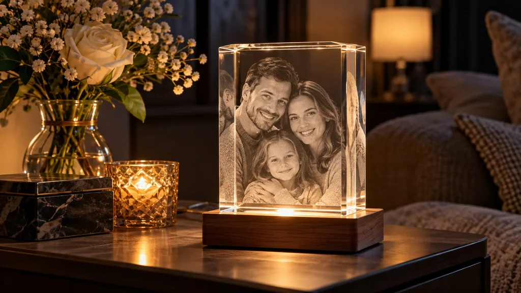 personalized crystal portrait glow lamp gift for mom