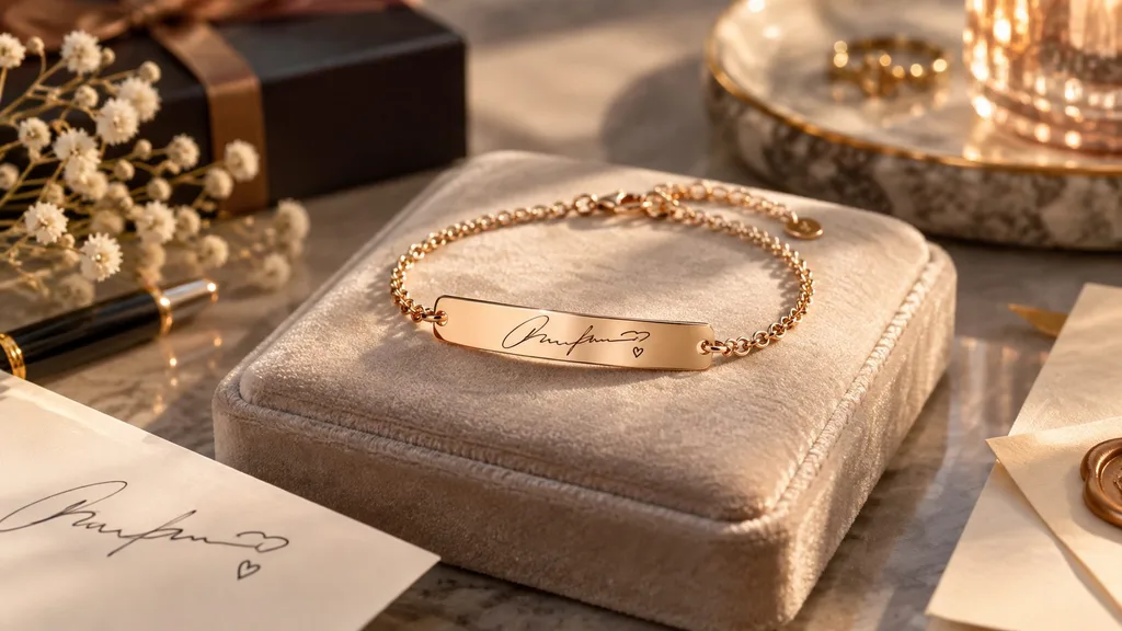 personalized handwriting signature bracelet gift for mom