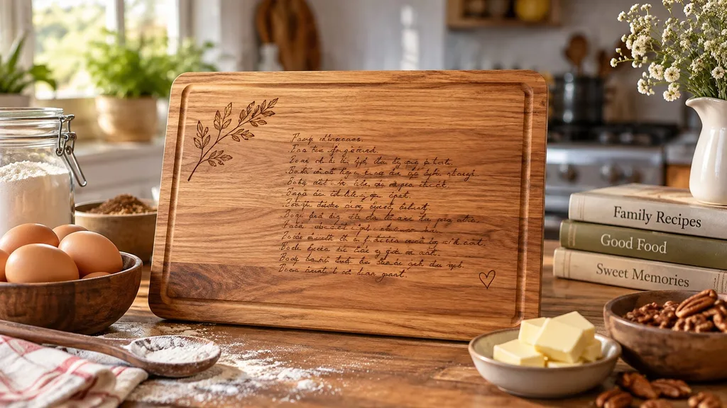 personalized handwritten family recipe cutting board gift for mom