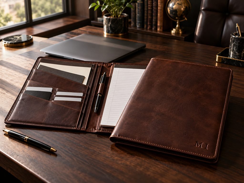 personalized leather padfolio portfolio gift for him
