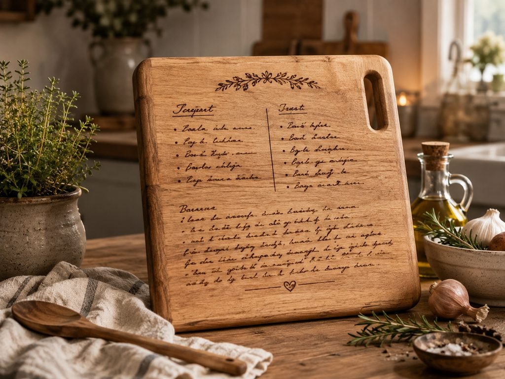 Personalized recipe cutting board gift for her