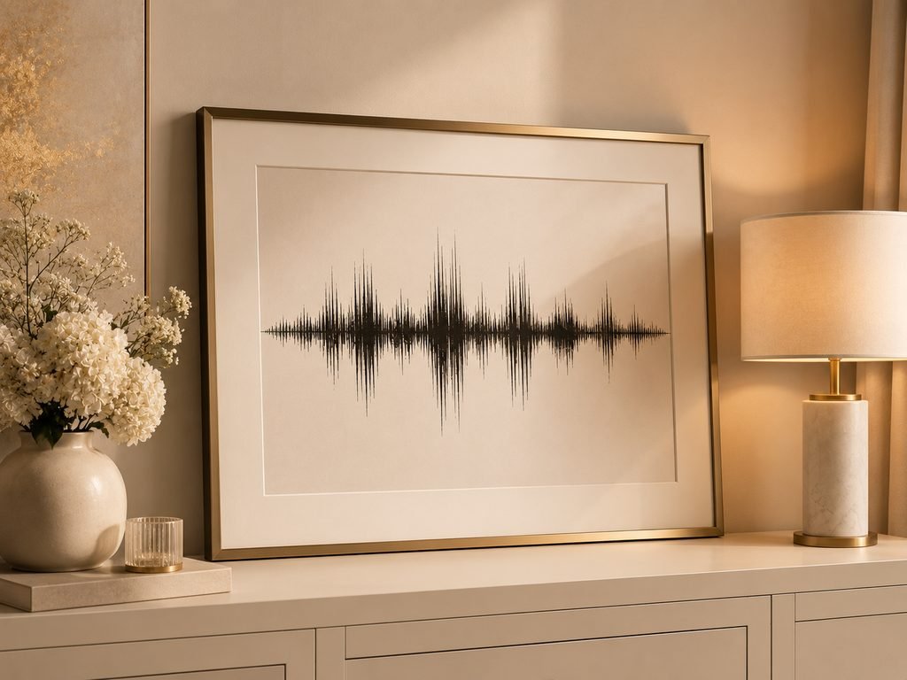 Personalized sound wave art gift for her