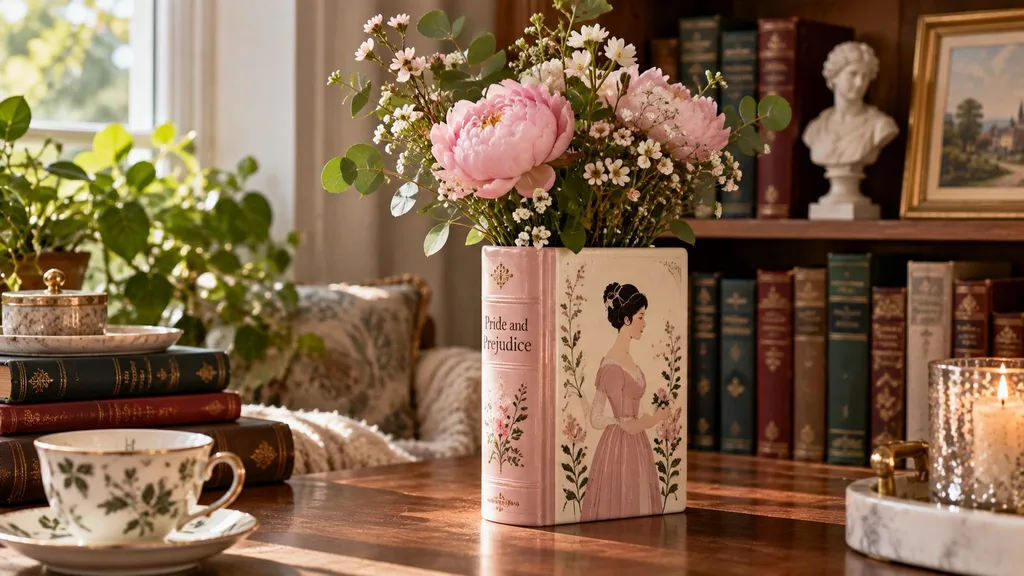 Pride and Prejudice book vase gift for mom
