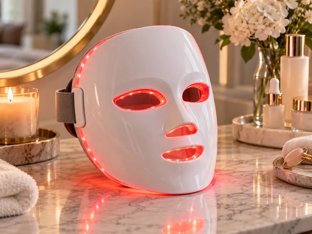 Red light therapy LED face mask for Mom self-care