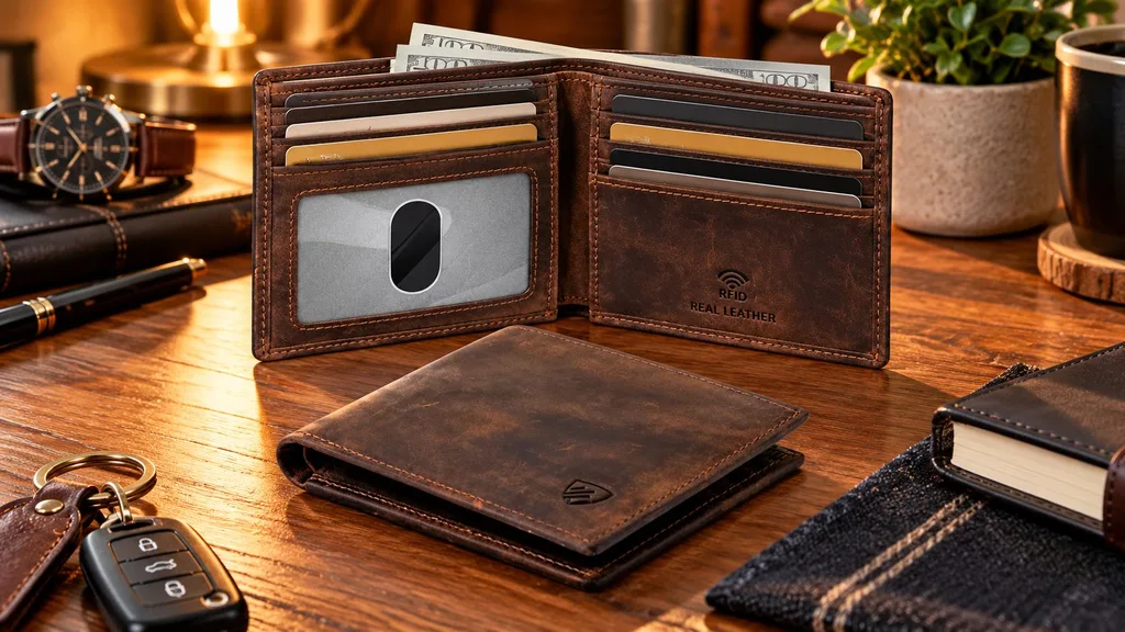 RUNBOX slim RFID leather wallet gift for Dad