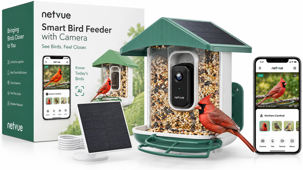 Smart bird feeder with camera as an anniversary gift for Mom and Dad