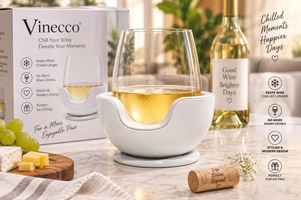 VoChill stemless wine glass chiller as a thoughtful gift for Mom $25 to $50
