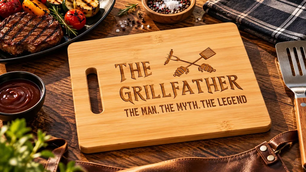 Personalized custom cutting board Christmas gift for Dad